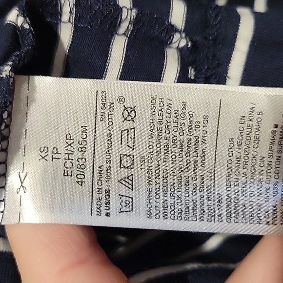 ❤️ BANANA REPUBLIC SUPIMA COTTON OFF THE SHOULDER TOP IN SHADOW STRIPE, XS - Picture 3 of 5